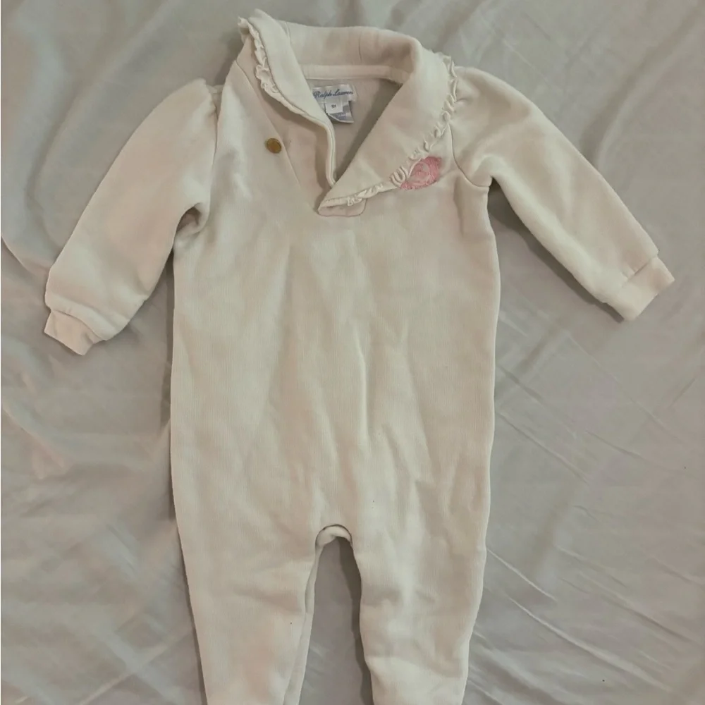 Ralph Lauren Cream Footies One Piece